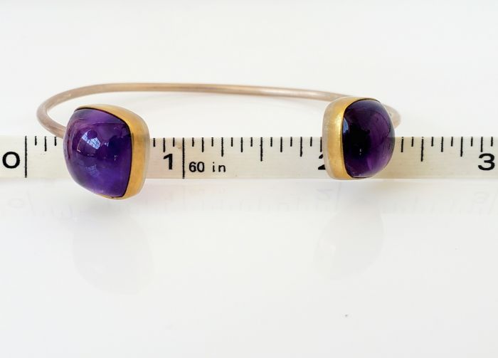 Amethyst Double Gemstone Bangle Bracelet - Image 6