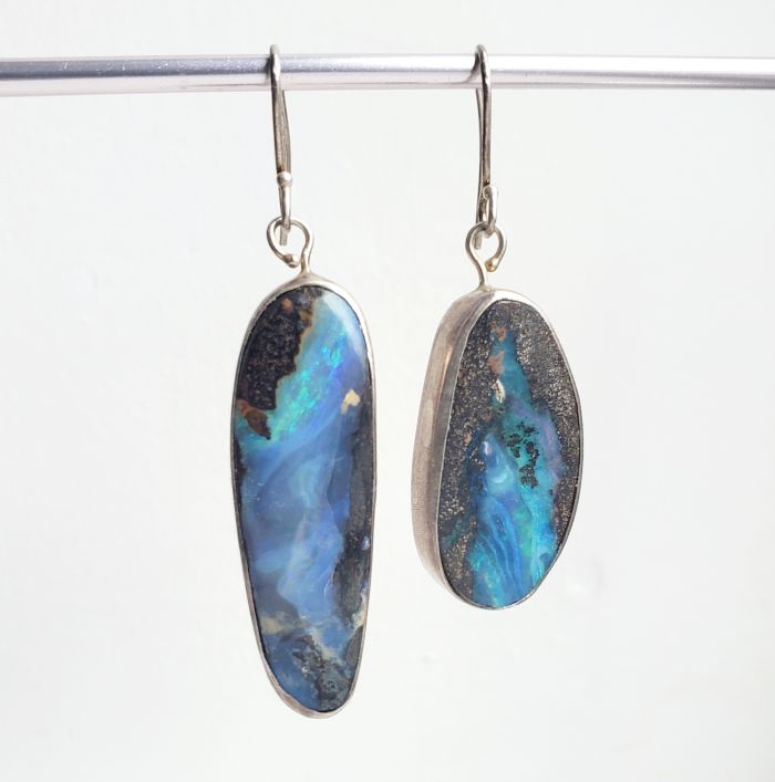 Miss Matched Australian Boulder Opal Earrings - Image 3