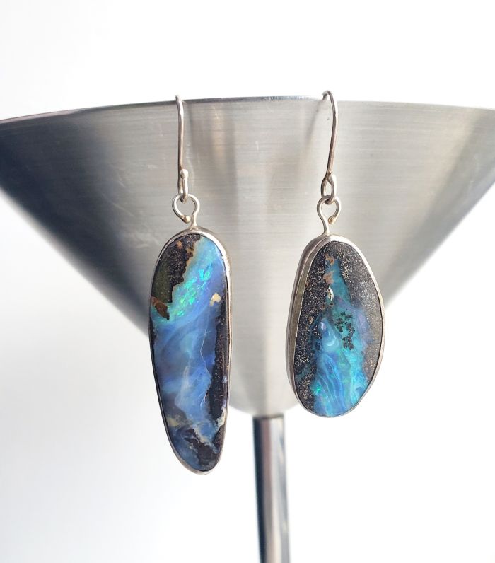 Miss Matched Australian Boulder Opal Earrings - Image 2