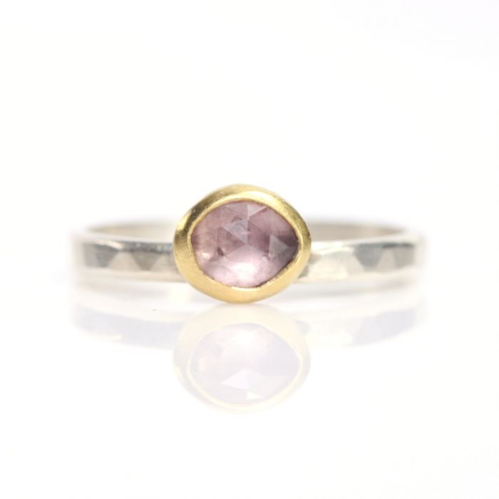 Rose Cut Pink Sapphire Ring