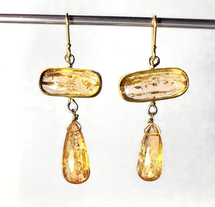 Rose Cut Imperial Topaz Earrings - Image 3