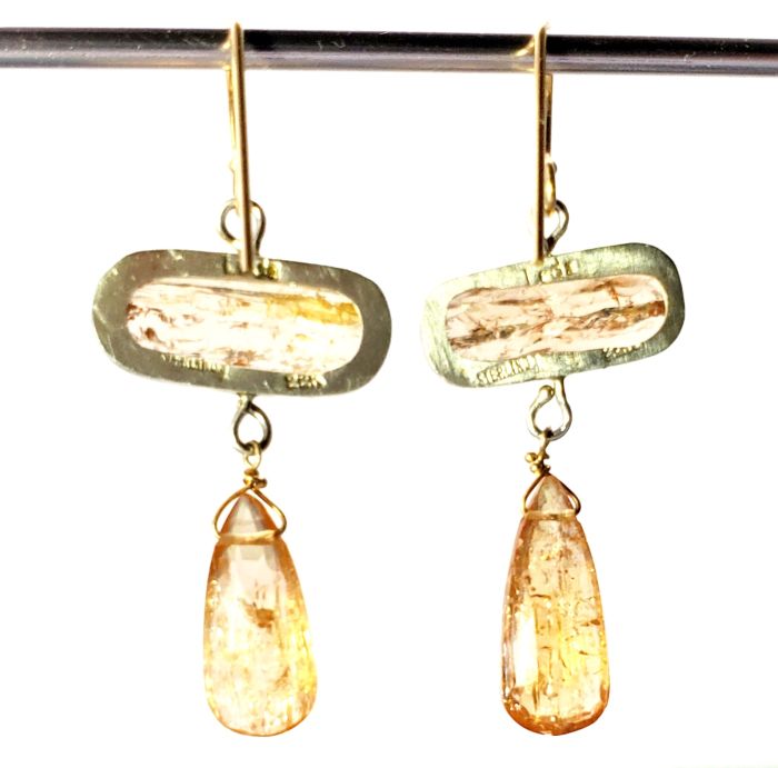 Rose Cut Imperial Topaz Earrings - Image 5