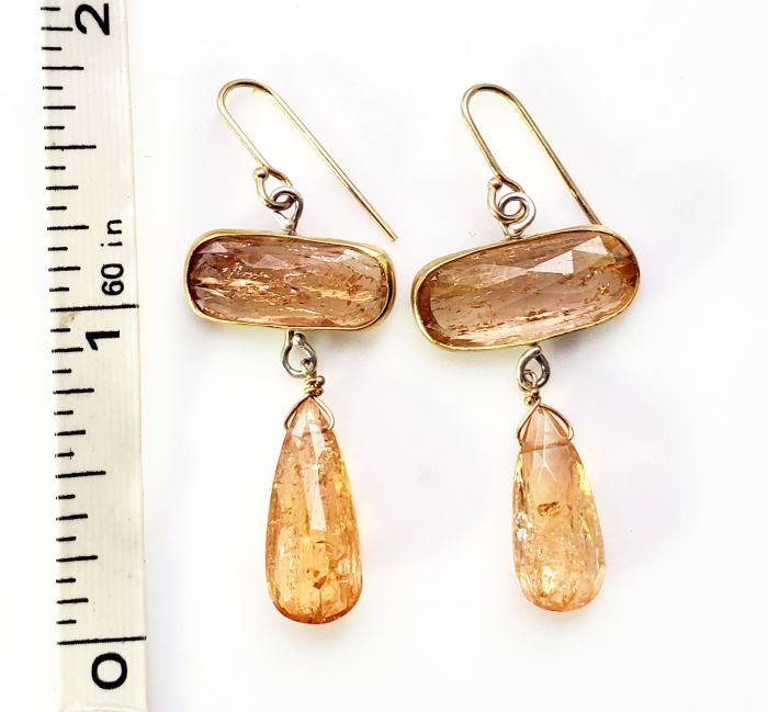 Rose Cut Imperial Topaz Earrings - Image 6