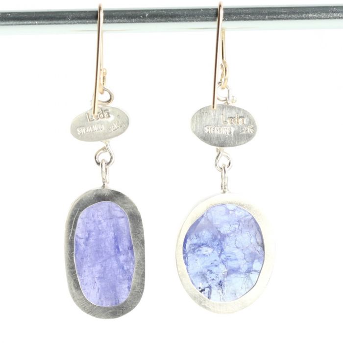 Lightning Ridge Opal Earrings With Rose Cut Tanzanite Drops - Image 5