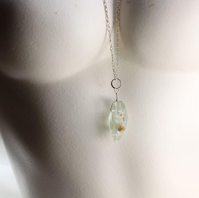 Raw Aquamarine Beryl Crystal Pendant - Image 2