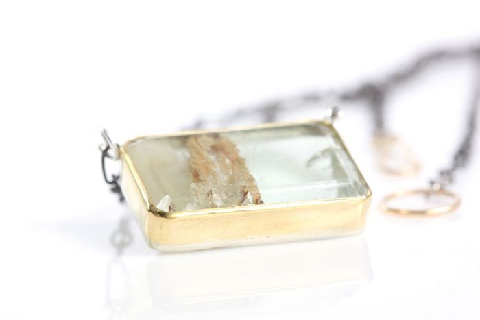 Emerald Cut Beryl Pendant With Beautiful Inclusions - Image 3