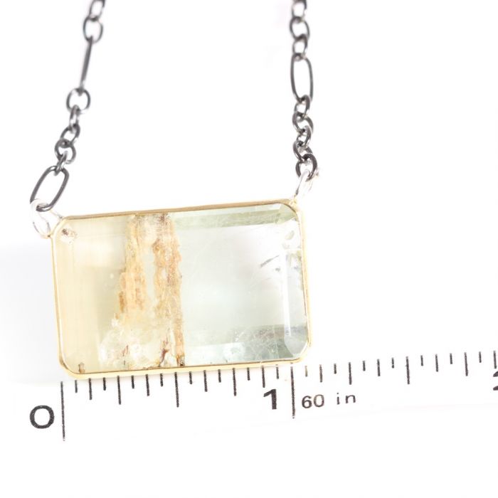 Emerald Cut Beryl Pendant With Beautiful Inclusions - Image 4