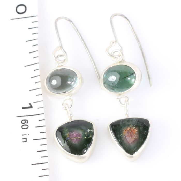 Blue Tourmaline Earrings With Watermelon Drops - Image 3