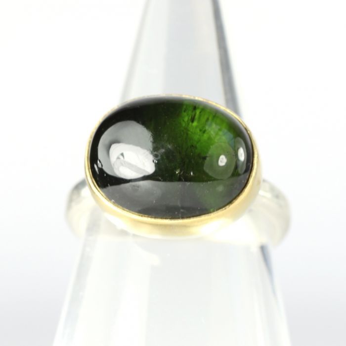 Green Tourmaline Cabochon Ring - Image 2