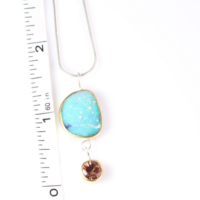 Australian Boulder Opal Pendant With Oregon Sunstone - Image 3