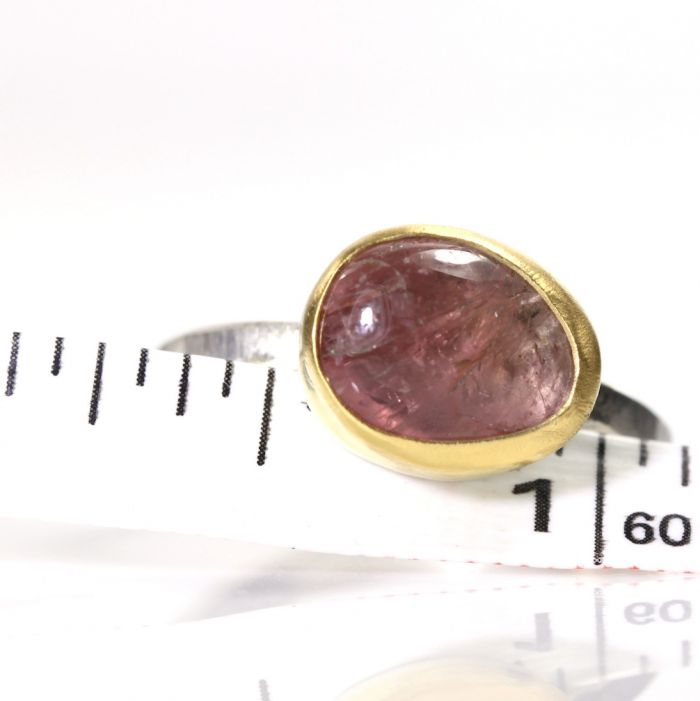 Pink Tourmaline Pebble Ring - Image 4