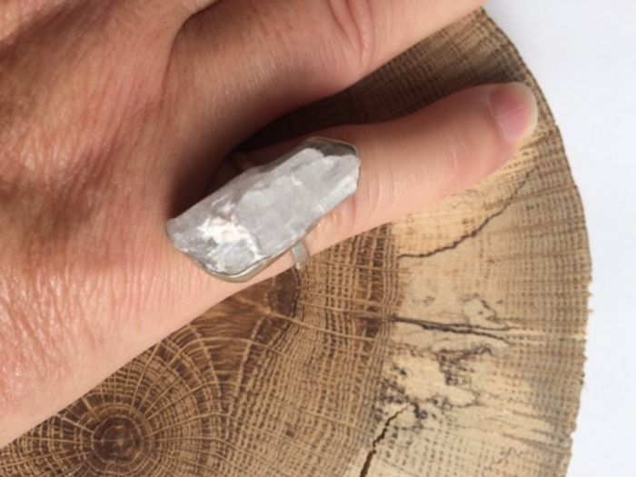Raw Pink Kunzite Crystal Ring - Image 5