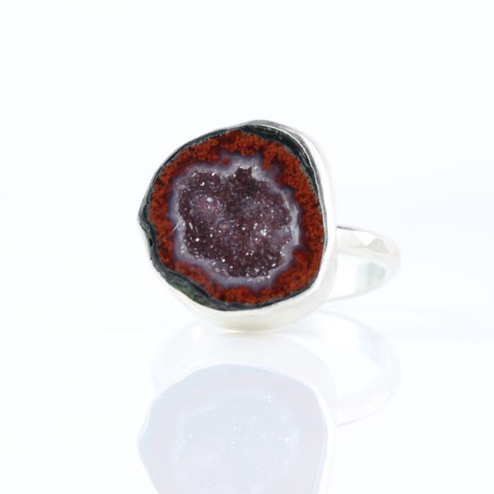 Red Baby Geode Ring