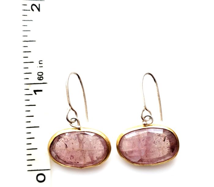 Rose Cut Pink Sapphire Earrings - Image 5