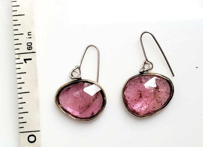 Rose Cut Orchid Tourmaline Earrings - Image 5