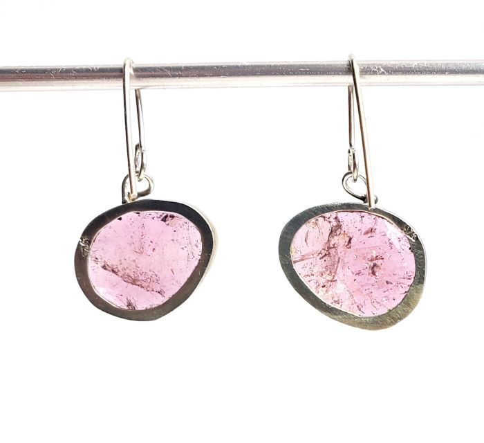 Rose Cut Orchid Tourmaline Earrings - Image 4