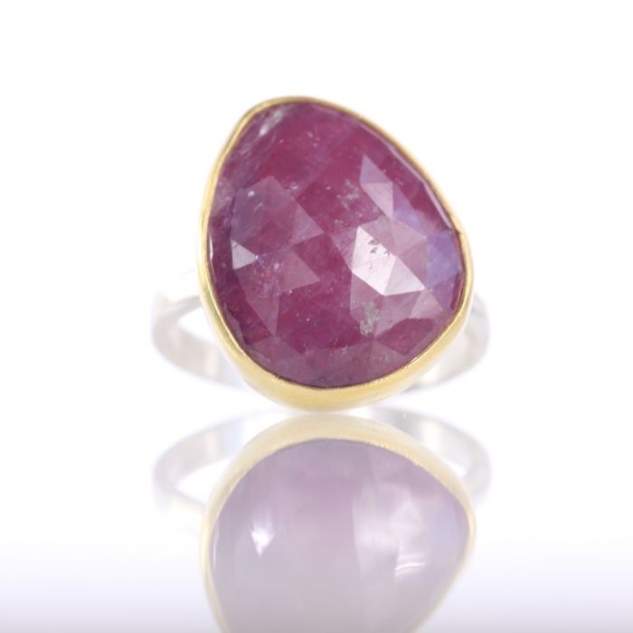 Rose Cut Pink Sapphire Ring