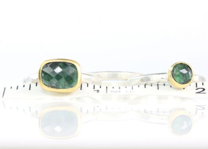 Teal Blue Tourmaline Stacking Rings - Image 6