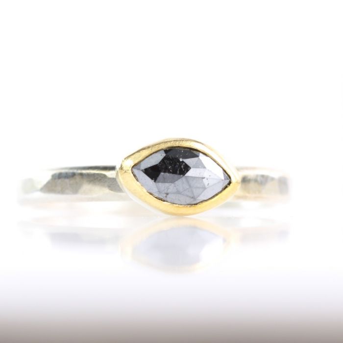 Marquise Black Diamond Ring