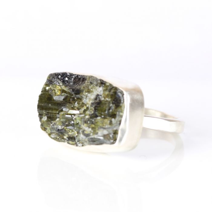 Raw Green Cat's Eye Tourmaline Ring - Image 2