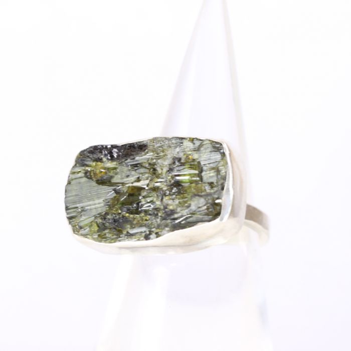 Raw Green Cat's Eye Tourmaline Ring