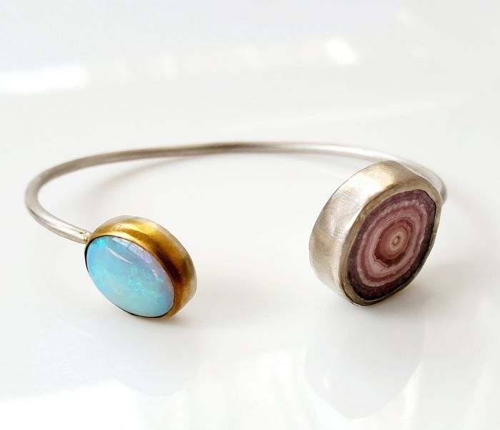 Opal & Rhodochrosite Bangle - Image 3