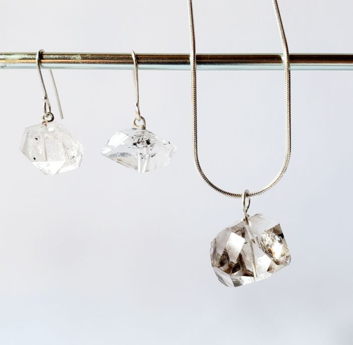 Herkimer Diamond Earrings - Bigger Version - Image 3