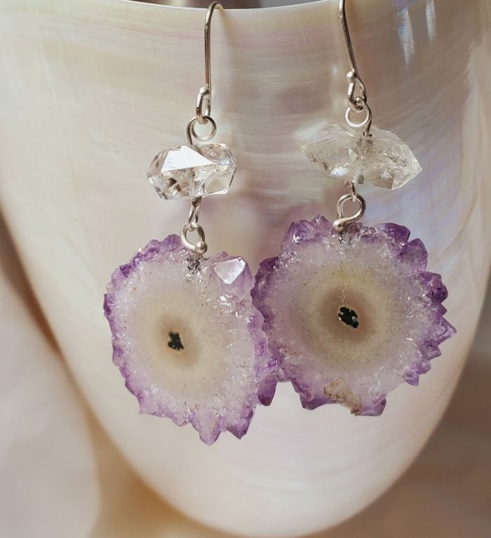 Stalactite & Herkimer Diamond Earrings