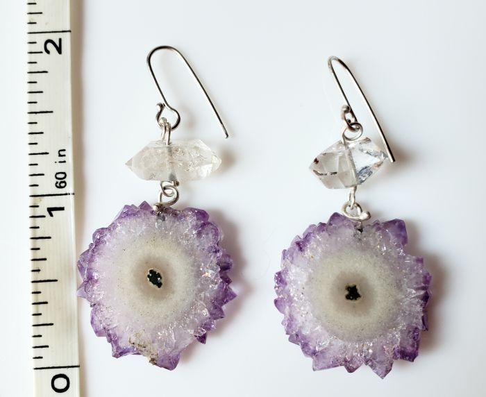 Stalactite & Herkimer Diamond Earrings - Image 5