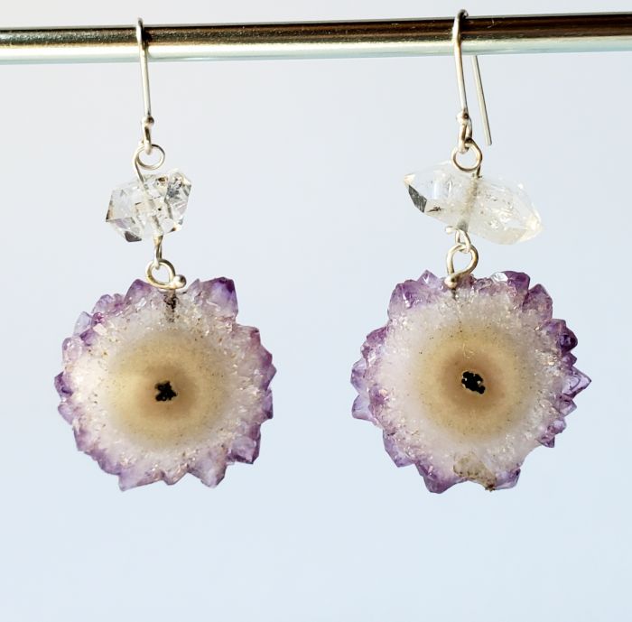 Stalactite & Herkimer Diamond Earrings - Image 2