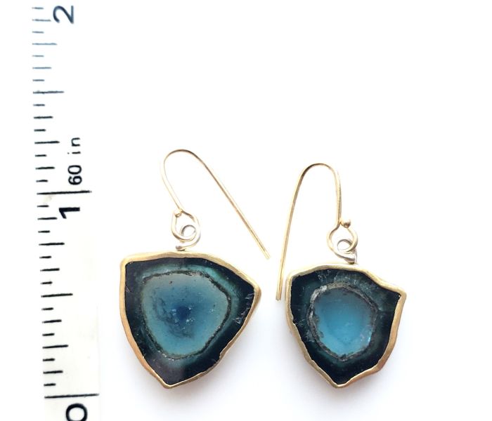 Indicolite Slice Earrings - Miss Matched - Image 6