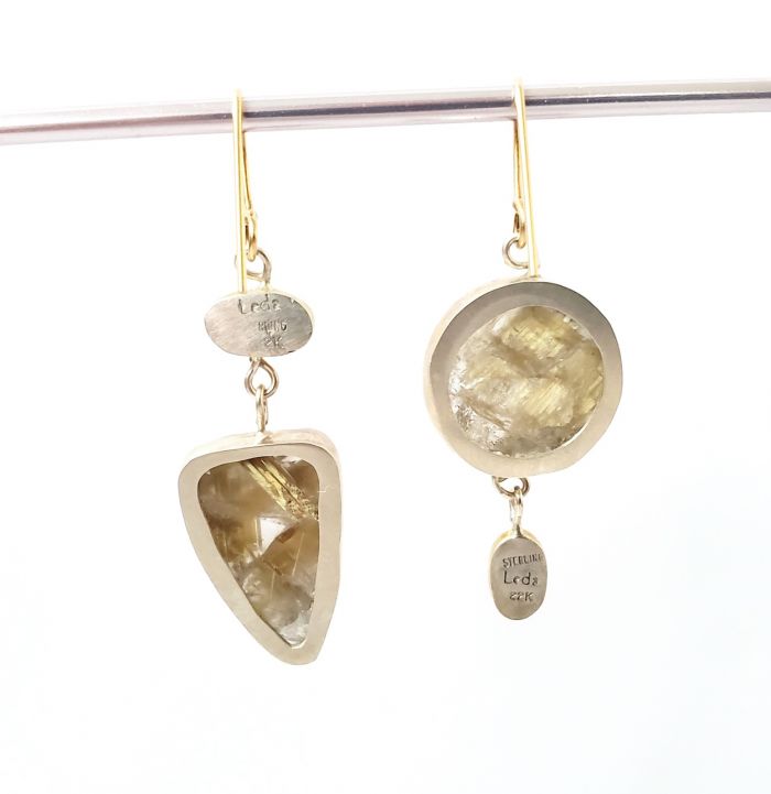 Opal & Rutile Earrings - Miss Matched - Image 3