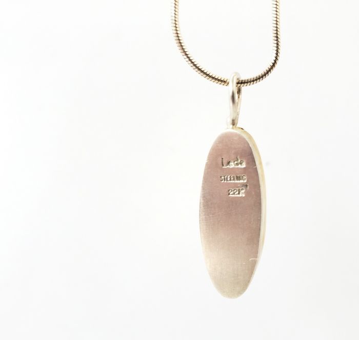 Elongated Oval Rutilated Quartz Charm Pendant - Image 2