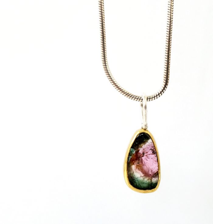 Watermelon Tourmaline Pendant Charm