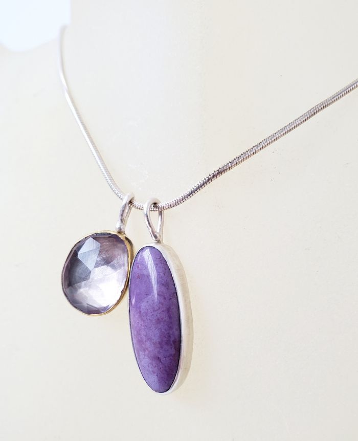 Rose Cut Lavender Amethyst Pendant - Image 4