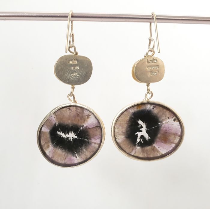 Trapiche Ametrine & Black Spinel Earrings - Image 3