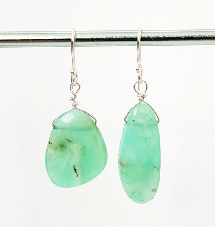 Chrysoprase Drop Earrings - Petite Version