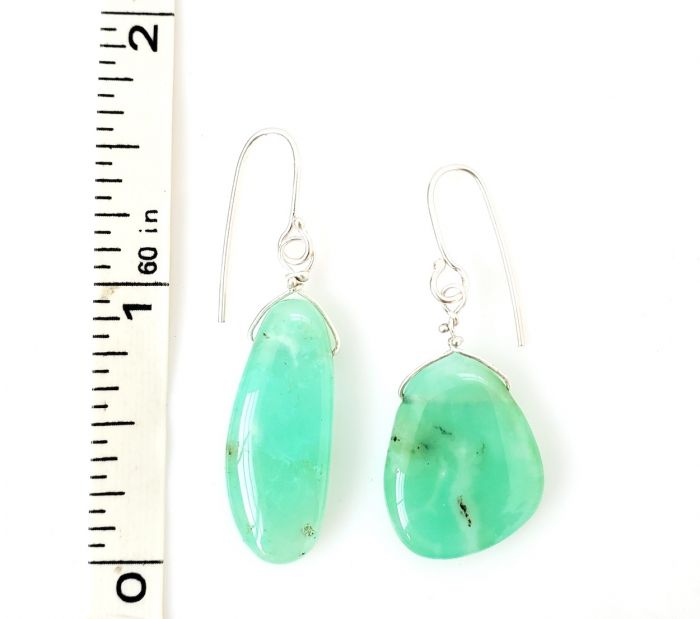 Chrysoprase Drop Earrings - Petite Version - Image 4