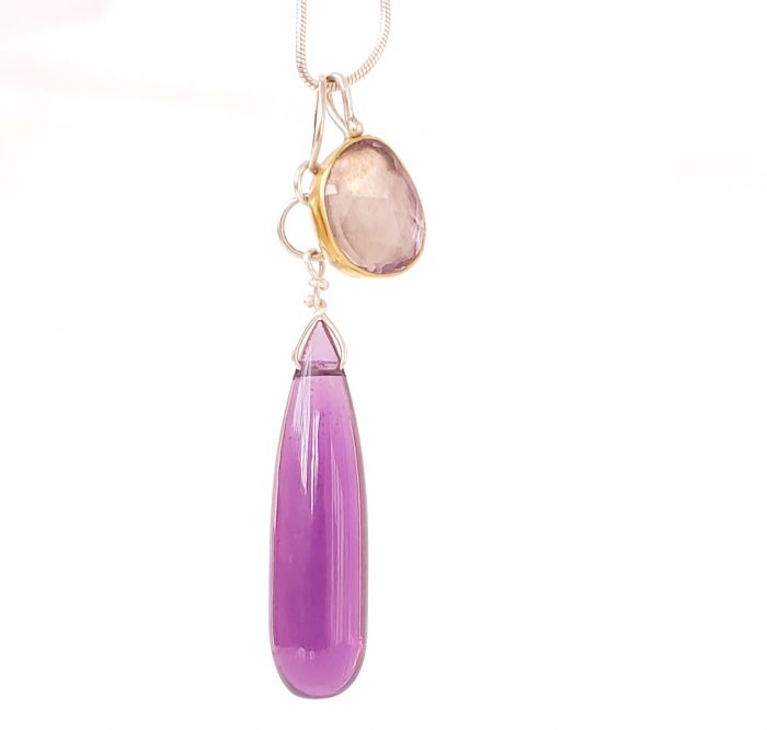 Amethyst Long Drop Pendant - Image 3