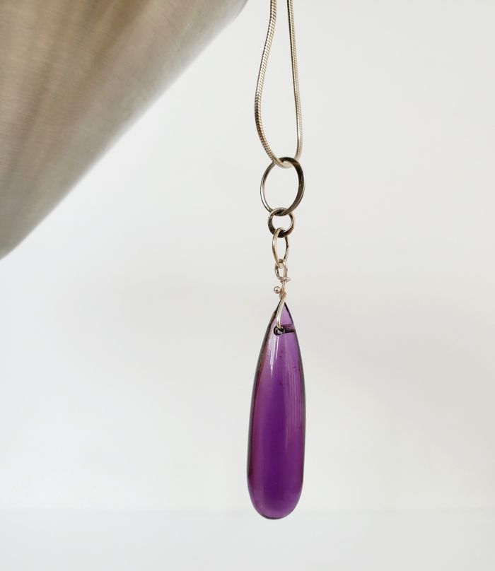 Amethyst Long Drop Pendant - Image 2