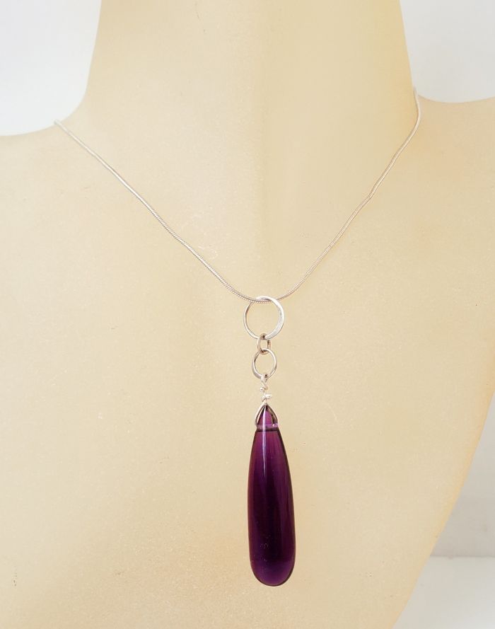 Amethyst Long Drop Pendant