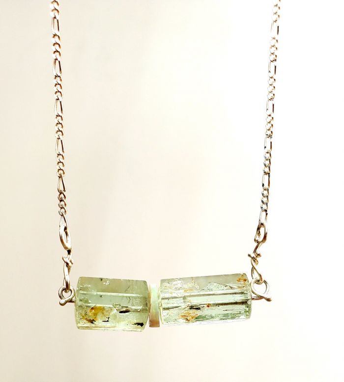 Beryl Crystal & Opal Bar Necklace