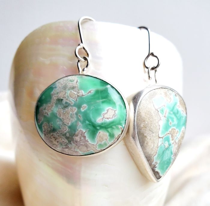 Miss Matched Variscite Earrings - Image 2