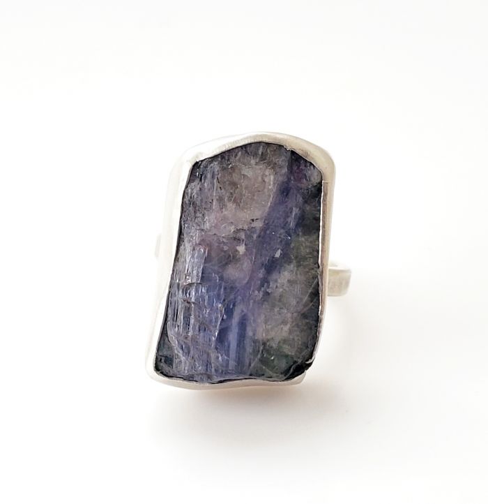 Large Raw Tanzanite Crystal Ring