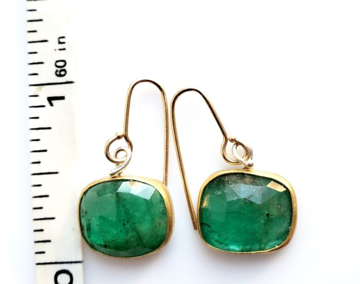 Emerald Earrings - Rose Cut Emeralds - Image 6