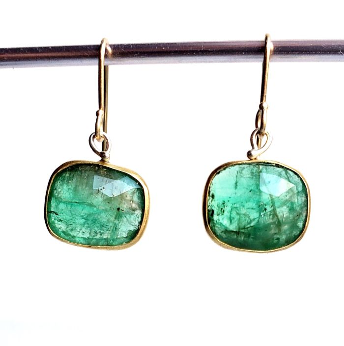 Emerald Earrings - Rose Cut Emeralds