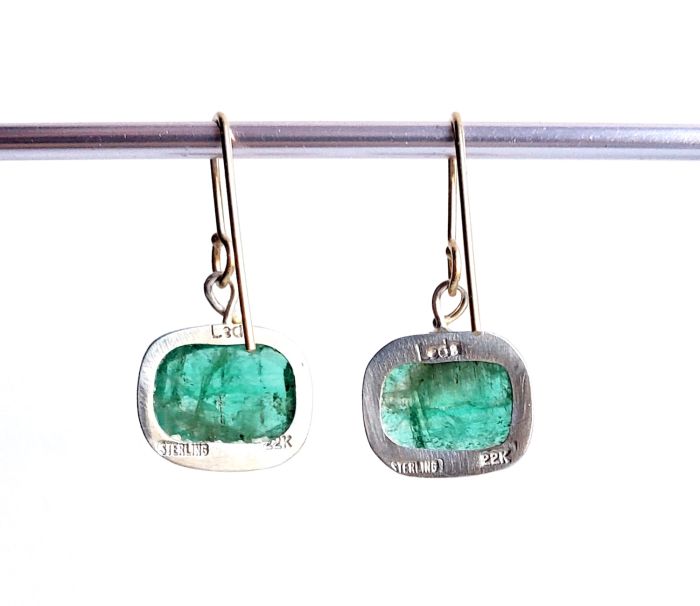 Emerald Earrings - Rose Cut Emeralds - Image 4