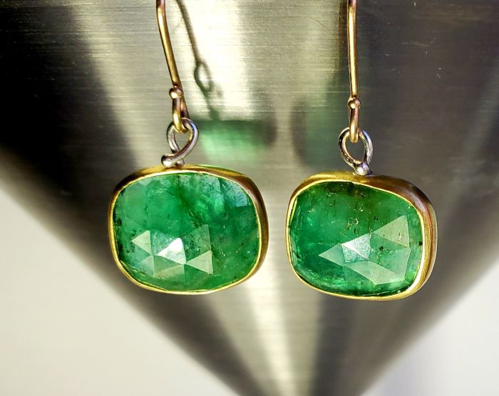 Emerald Earrings - Rose Cut Emeralds - Image 3