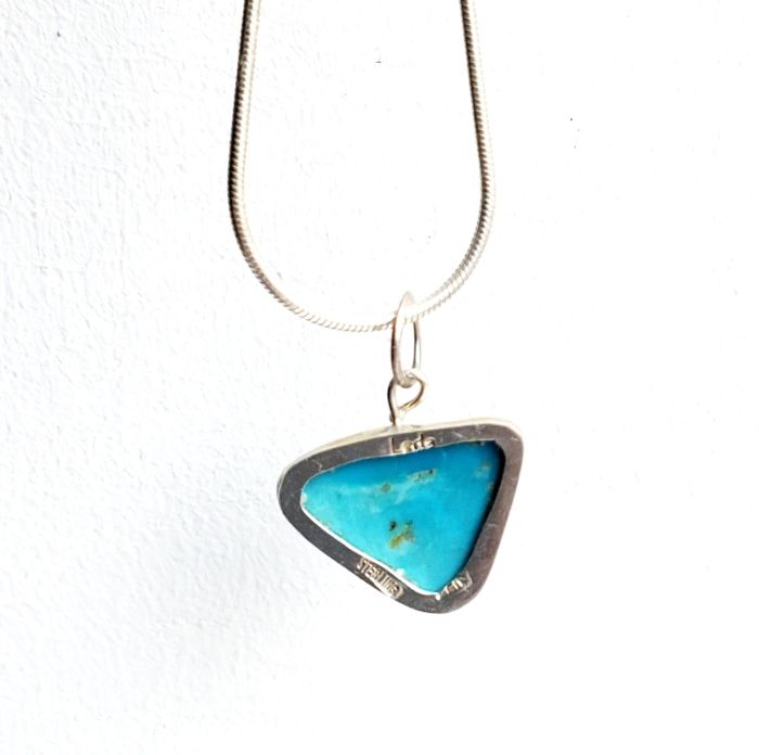 Natural Turquoise 22K gold Pendant Charm - Image 4