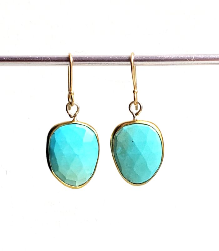 Sleeping Beauty Turquoise & Gold Earrings